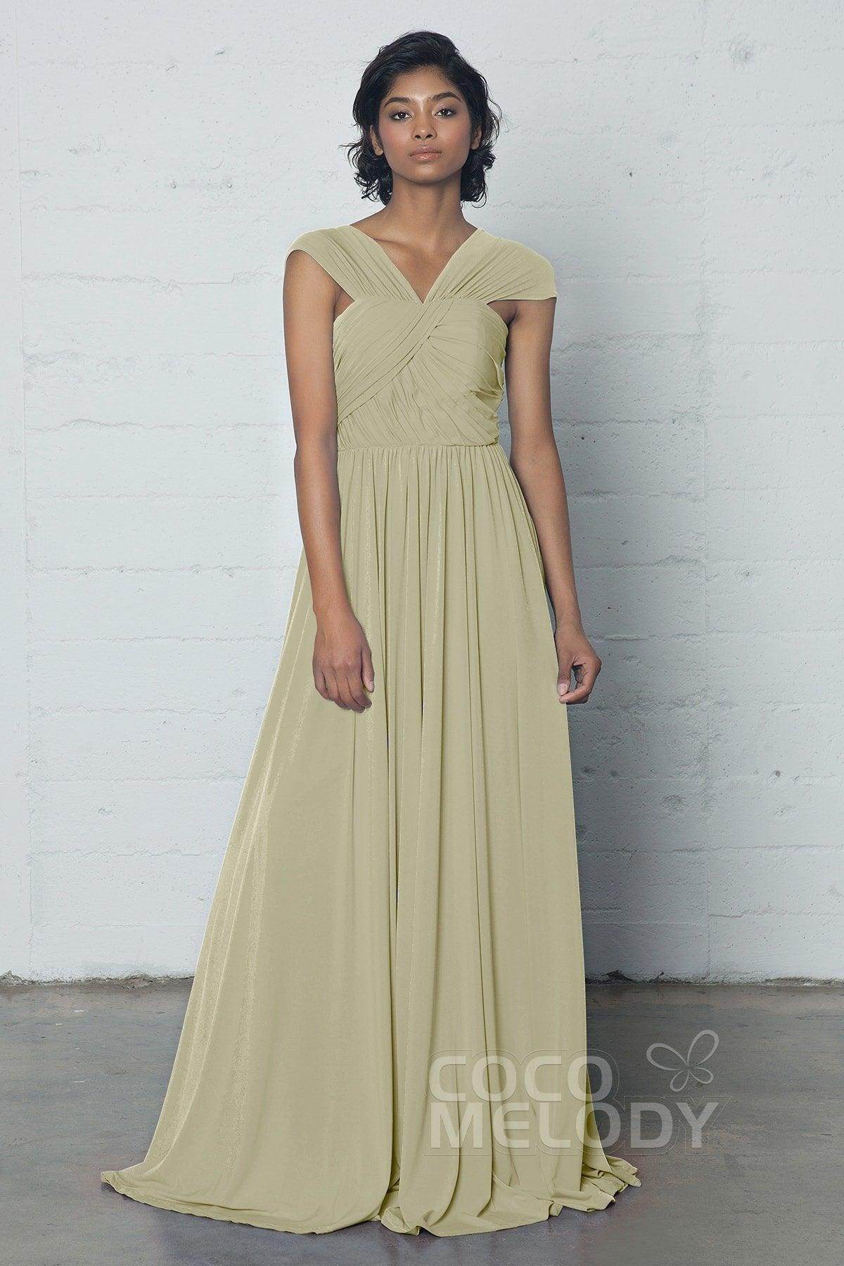 Sheath-Column Floor Length Knitted Fabric Dress COZF17017 - COCOMELODY